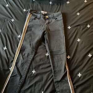 Hot Kiss Black Denim with Logo Detail